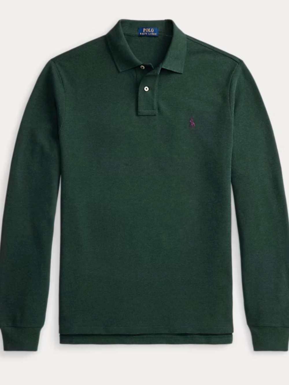 Polo by Ralph Lauren Forest Green Long-Sleeve Polo Shirt s smal classic fit